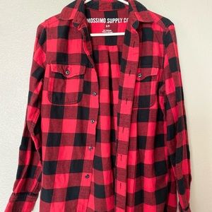 Red & Black Flannel Top
